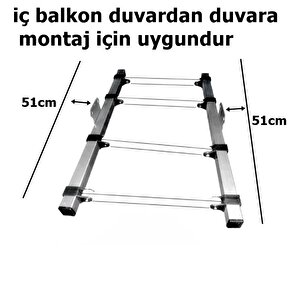 Orta Askılı Balkon Içi Makaralı Sabit Çamaşır Askısı Paslanmaz Alüminyum Makaralı İp Hedi̇yeli̇-acore