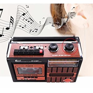 Nostaljik Kasetçalar 4 Bant Radyo,usb Girişli,fm Radyo,bluetooth Bağlantılı-fp-319bt