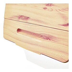 Motek Patateslik Soğanlık Tekerlekli Organizer Çok Amaçlı Saklama Kutusu 1x33 Lt Bambu+krem