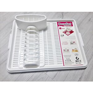 Moonstar Hareketli Tabaklık Bulaşık Durulama Seti Beyaz-720