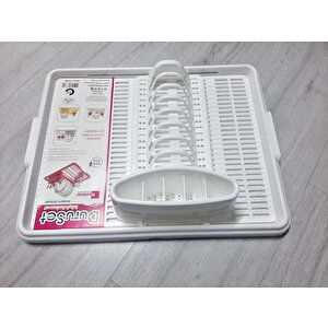 Moonstar Hareketli Tabaklık Bulaşık Durulama Seti Beyaz-720