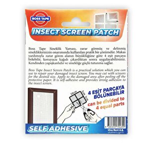 Sineklik Yaması Sineklik Tamir Bantı Kendinden Yapışkanlı 10x10cm 4adet 1 Paket