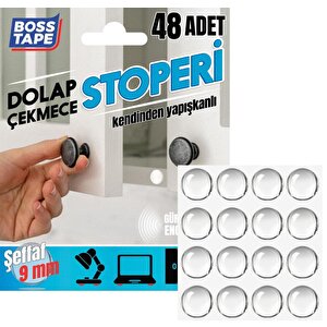 Yapışkanlı Dolap Çekmece Stoperi Kapak Ses Engelleyici 48adet-beyaz