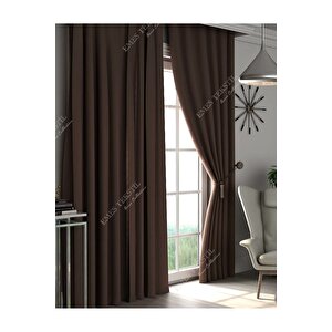 Kahverengi Blackout, Işık Geçirmez Karartma Güneşlik, Pilesiz (tek Kanat Fon Perde) 250x255 cm