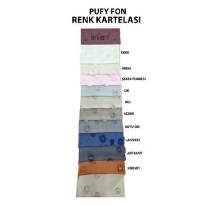 Fon Perde Antrasit Pufy Brillant Püsküllü, Ponponlu, Saçaklı Fon Perde Sık Pileli Keten Pano Fon