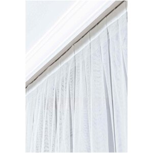 Düz Tül,ütü İstemez, Düz Tül Perde ,orta Pileli Salon Mutfak Perdesi,1*2,5 Pile 400x190 cm