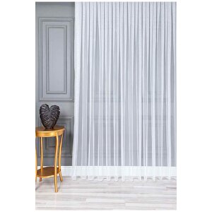 Düz Tül,ütü İstemez, Düz Tül Perde ,orta Pileli Salon Mutfak Perdesi,1*2,5 Pile