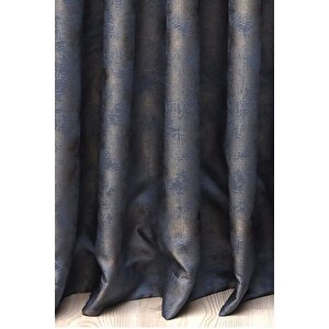 Fon Perde Royal Desen, Yeni Sezon, Pileli, Kırışmaz, Lacivert, Özel Koleksiyon (tek Kanat)