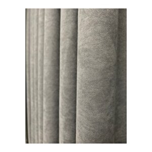 Ada Fonluk Gri Tek Kanat 1/3 Sık Pile Fon Perde (tek Kanat) 90x280 cm
