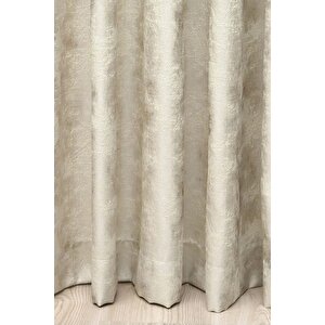 Fon Perde Royal Desen, Yeni Sezon, Pileli, Kırışmaz, Bej, Özel Koleksiyon (tek Kanat)