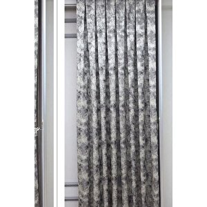 Fon Perde Royal Desen, Yeni Sezon, Pileli, Kırışmaz, Gri, Özel Koleksiyon (tek Kanat) 100x280 cm