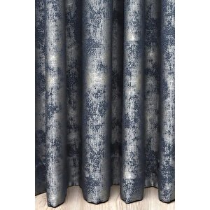 Fon Perde Royal Desen, Yeni Sezon, Pileli, Kırışmaz, Mavi, Özel Koleksiyon (tek Kanat)