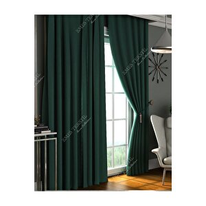 Yeşil Blackout, Işık Geçirmez Karartma Güneşlik, Pilesiz (tek Kanat Fon Perde) 250x170 cm