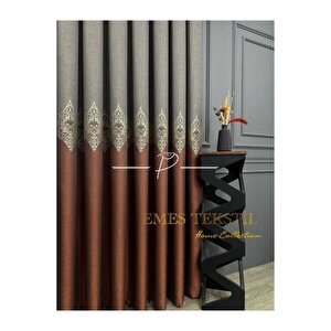 Taş - Kırmızı Pano Fon Perde, Lüks Desenli Perde,a Kali̇te,blackout 1*3 Sık Pile,(tek Kanat)