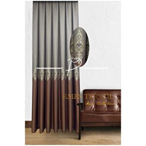 Taş - Kırmızı Pano Fon Perde, Lüks Desenli Perde,a Kali̇te,blackout 1*3 Sık Pile,(tek Kanat)