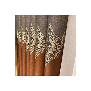 Taş - Kırmızı Pano Fon Perde, Lüks Desenli Perde,a Kali̇te,blackout 1*3 Sık Pile,(tek Kanat)