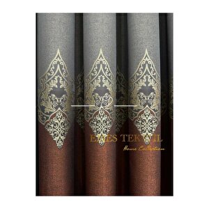 Taş - Kırmızı Pano Fon Perde, Lüks Desenli Perde,a Kali̇te,blackout 1*3 Sık Pile,(tek Kanat) 90x240 cm