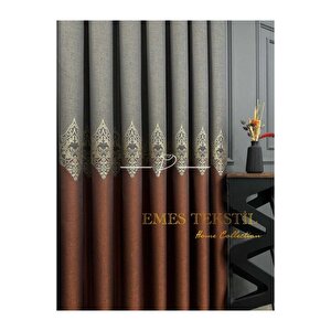 Taş - Kırmızı Pano Fon Perde, Lüks Desenli Perde,a Kali̇te,blackout 1*3 Sık Pile,(tek Kanat) 90x240 cm