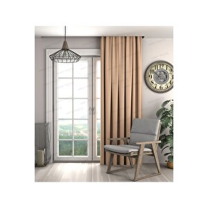 Vizon,kadife Dokulu Fon Perde,pilesiz Ekstrafor Büzgülü A Kalite,(tek Kanat) 100x270 cm