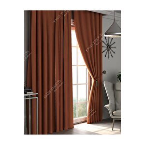 Turuncu Blackout, Işık Geçirmez Karartma Güneşlik, Pilesiz (tek Kanat Fon Perde) 300x180 cm