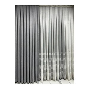 Ada Fonluk Açık Gri Tek Kanat 1/3 Sık Pile Fon Perde (tek Kanat) 90x270 cm