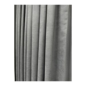 Ada Fonluk Açık Gri Tek Kanat 1/3 Sık Pile Fon Perde (tek Kanat) 140x250 cm