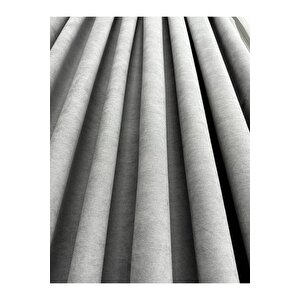 Ada Fonluk Açık Gri Tek Kanat 1/3 Sık Pile Fon Perde (tek Kanat) 140x250 cm