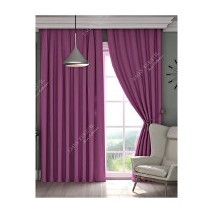 Mor Blackout, Işık Geçirmez Karartma Güneşlik, Pilesiz (tek Kanat Fon Perde) 190x210 cm