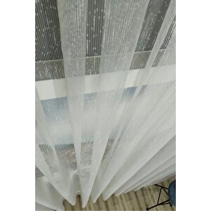 Kırçıllı Damla Desenli Kırışmaz Keten Tül Perde Sık Pile 350x240 cm