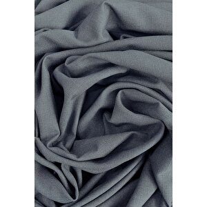 Nova Keten Fon Perde - Soğuk Mavi (sık Boru Pileli), Yeni Sezon - Tüm Odalara Uygun (tek Kanat) 90x290 cm