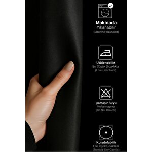 Siyah Güneşlik Karartma Blackout Saten Işık Geçirmez Ütü Istemez 1. Kalite (en X Boy)