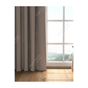 Bej Blackout, Işık Geçirmez Karartma Güneşlik, Pilesiz 1. Kali̇te (tek Kanat Fon Perde) 200x290 cm