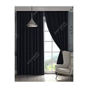 Siyah Blackout Karartma Işık Geçirmez Güneşlik Kalın Perde 1. Kalite (en X Boy - Pi̇lesi̇z Tek Kanat) 220x260 cm