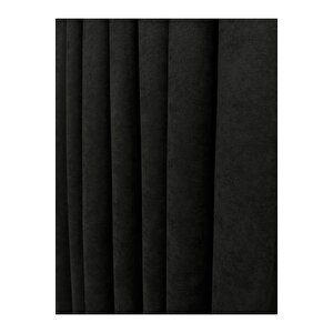 Ada Fonluk Siyah Tek Kanat 1/3 Sık Pile Fon Perde (tek Kanat) 90x260 cm