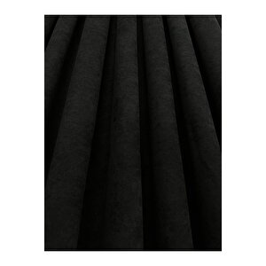 Ada Fonluk Siyah Tek Kanat 1/3 Sık Pile Fon Perde (tek Kanat) 90x260 cm