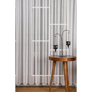 Lüks Pötikare Zincir Desenli Çizgili Gramajlı Ütü İstemez Kırışmaz Sık Pile (en X Boy) 400x220 cm