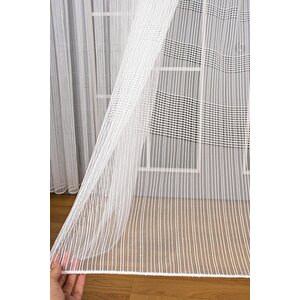 Lüks Pötikare Zincir Desenli Çizgili Gramajlı Ütü İstemez Kırışmaz Sık Pile (en X Boy)