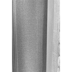 Nova Keten Fon Perde - Açık Gri (sik Boru Pi̇leli̇), Yeni Sezon - Tüm Odalara Uygun (tek Kanat) 100x275 cm