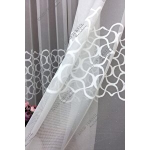 Tül Perde Yakamoz Desen Örme Tül Perde Salon, Yatak Odası, Mutfak Tülü, Pileli 150x270 cm