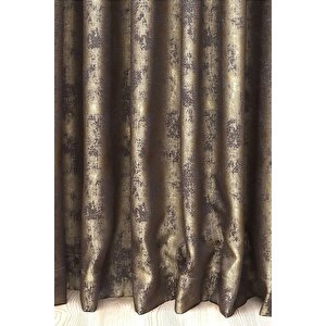 Fon Perde Royal Desen, Yeni Sezon, Pileli, Kırışmaz, Sarı Lacivert, Özel Koleksiyon (tek Kanat)