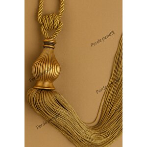 Modern Fon Perde Toplama Aparatı Gold Kornişe Takmalı Tavan Braçolu, Perde Aksesuarı (1 Adet)
