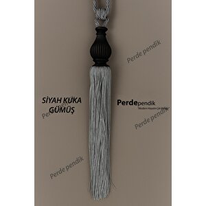 Modern Fon Perde Toplama Aparatı Gri Kornişe Takmalı Tavan Braçolu, Perde Aksesuarı (1 Adet)