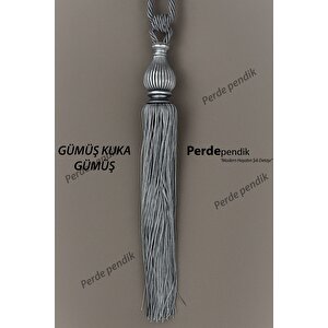 Modern Fon Perde Toplama Aparatı Gri Kornişe Takmalı Tavan Braçolu, Perde Aksesuarı (1 Adet)