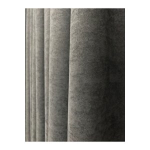 Ada Fonluk Antrasit Tek Kanat 1/3 Sık Pile Fon Perde (tek Kanat) 90x270 cm