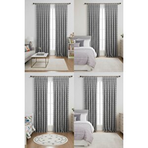 Wave İskandinav Gri Çift Kanat Fon Perde – Özel Dokulu, Modern Ve Şık Tasarım