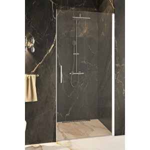 Cube Temperli 6 Mm Boy Menteşeli Ön Cephe Duşakabin Krom Profil Şeffaf Cam 60 cm