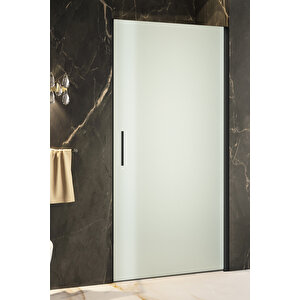 Cube Temperli 6 Mm Boy Menteşeli Ön Cephe Duşakabin Siyah Profil Kumlama Cam 73 cm