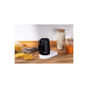 Thermbox 500 Ml Paslanmaz Çelik Yemek Termosu | Bebek Mama Ve Yemek Termosu - Siyah Siyah