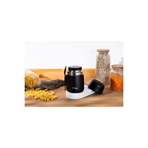Thermbox 500 Ml Paslanmaz Çelik Yemek Termosu | Bebek Mama Ve Yemek Termosu - Siyah Siyah