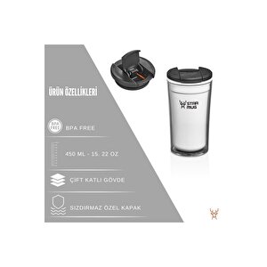 Star Mug 250 Ml Opak Seri - Beyaz ( Piknik Kamp Outdoor Ofis Otel Kafe Okul Kampüs ) Beyaz